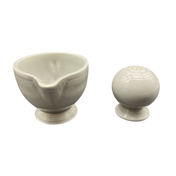 Vintage Fiesta Gray Creamer & Salt Shaker Replacements 3"H - Picture 2 of 6